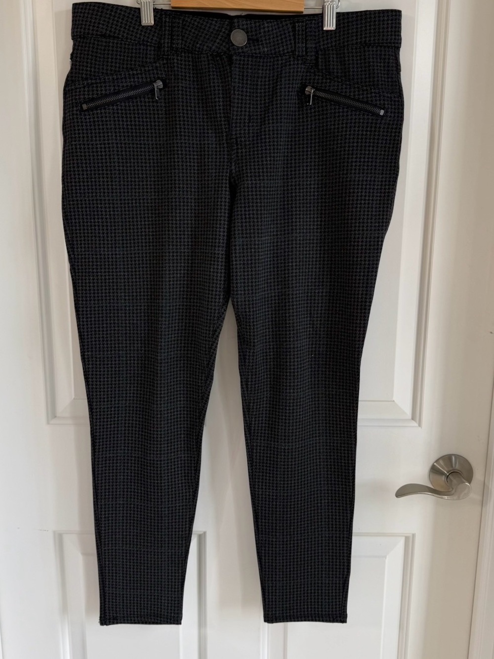 Women's Wit & Wisdom Black/ Gray Micro-Houndstooth Slim Pants Size 14P